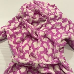 Garnet Hill lavender & white robe with bunnies.  Girls size XL
